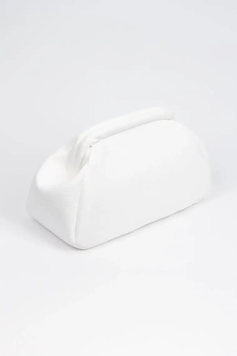 Bahels Kadın Trend Beyaz Deri Clutch Portföy Çanta