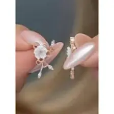 Nereze 925 Ayar Gümüş Manolya Çiçeği Bahar Çiçeği  Küpe