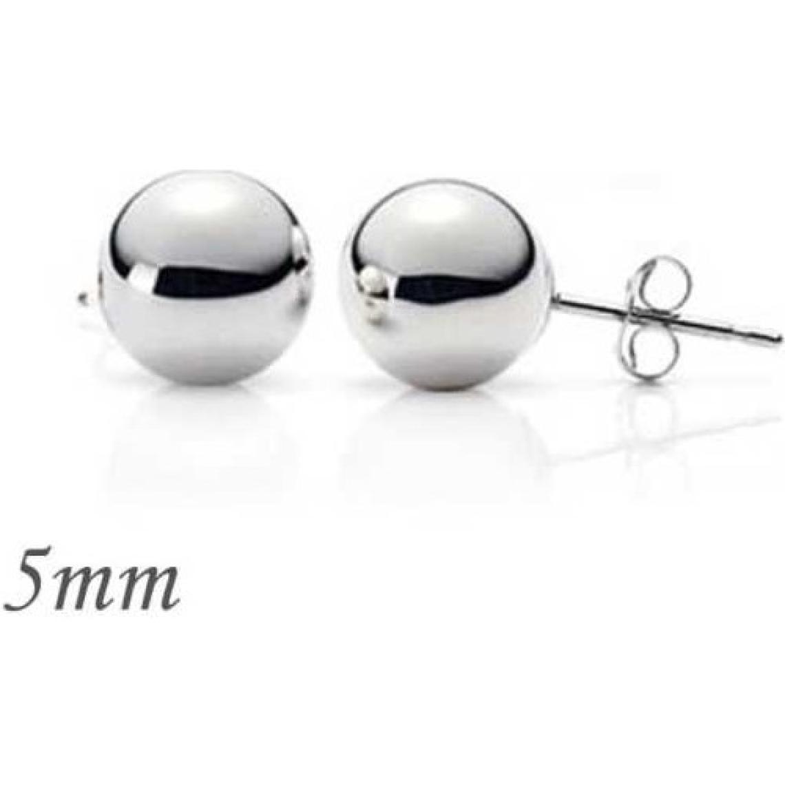 Supertrend Mentol Gümüş Top Küpe - 5 mm