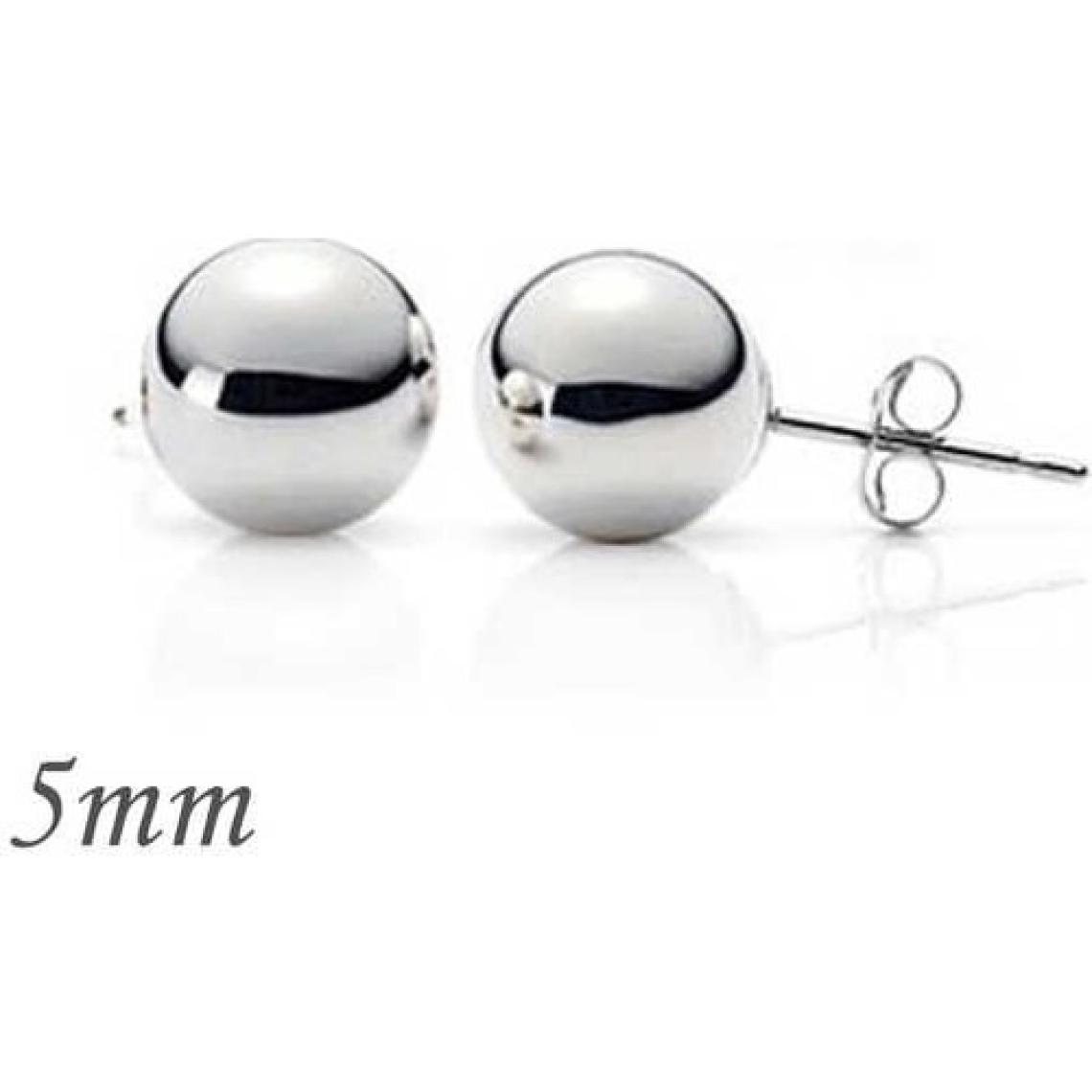 Supertrend Mentol Gümüş Top Küpe - 5 mm