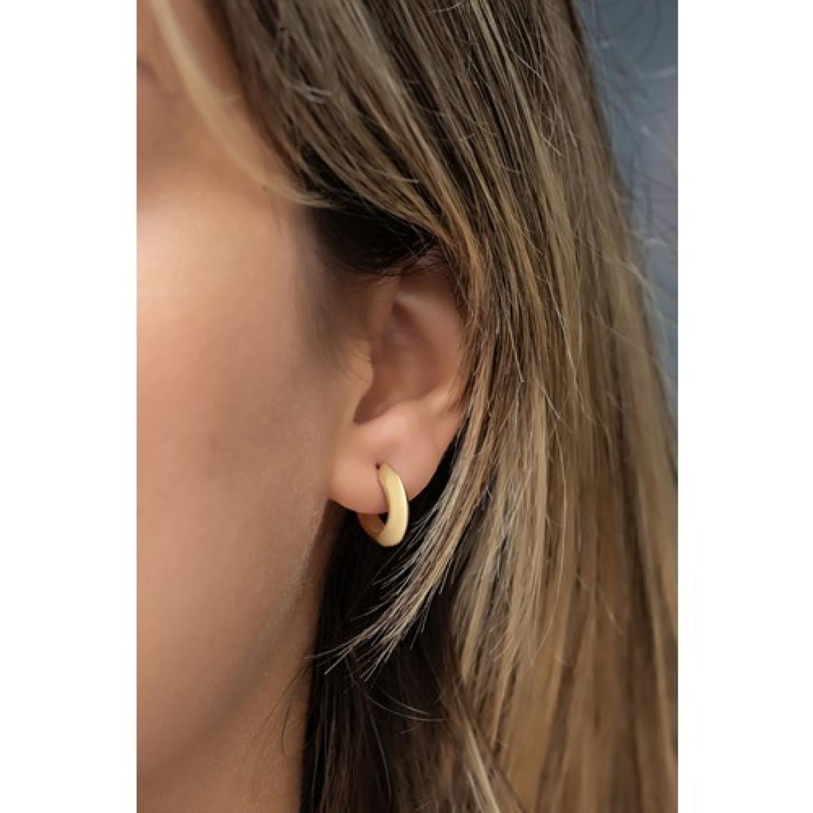 Nereze 925 Ayar Gümüş Gold Kaplama 15 mm Halka Şarnel Küpe