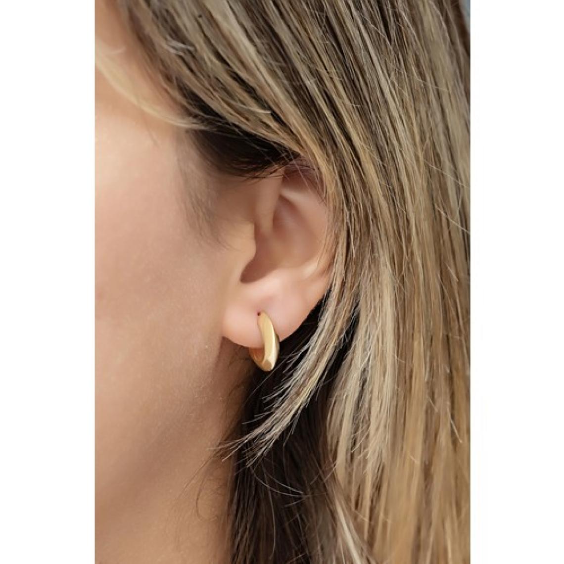 Nereze 925 Ayar Gümüş Gold Kaplama 15 mm Halka Şarnel Küpe