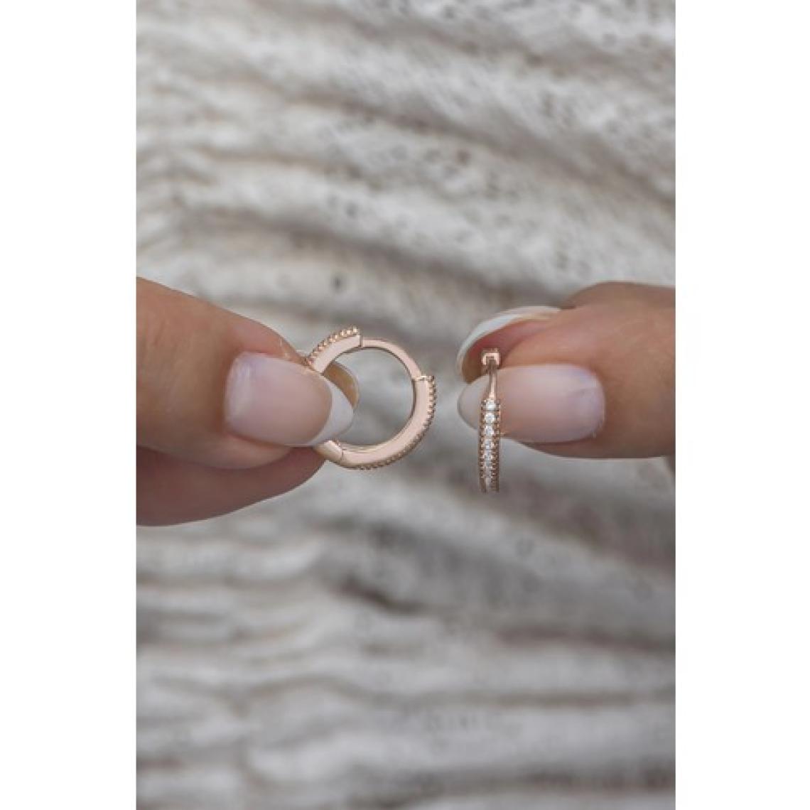 Nereze 925 Ayar Gümüş Rose 15 mm Tamtur Halka Küpe