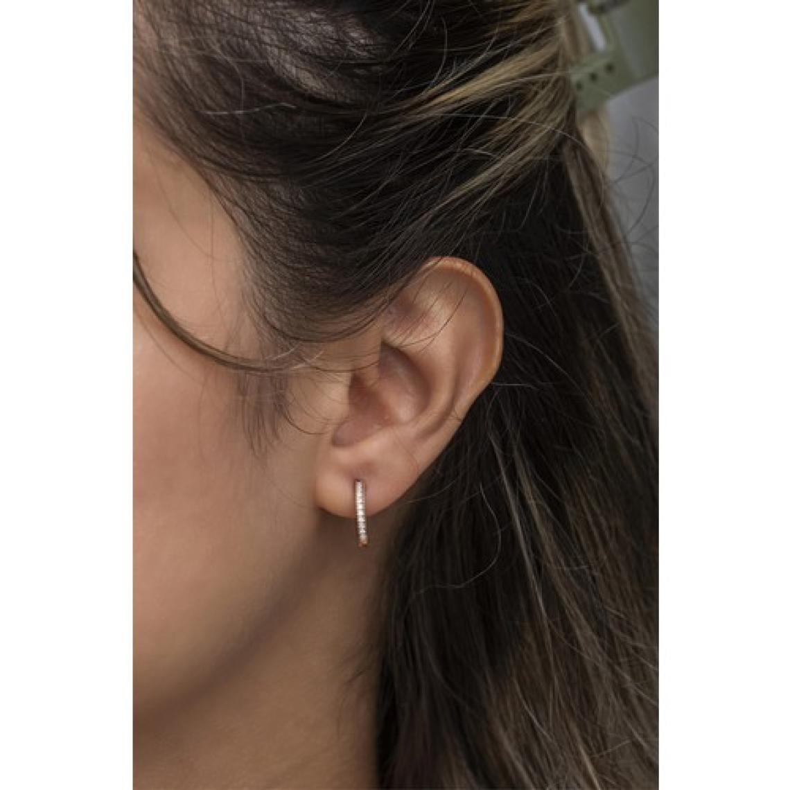 Nereze 925 Ayar Gümüş Rose 15 mm Tamtur Halka Küpe