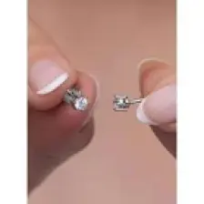 Nereze 925 Ayar Gümüş 6 Tırnaklı 3 mm Tektaş Küpe