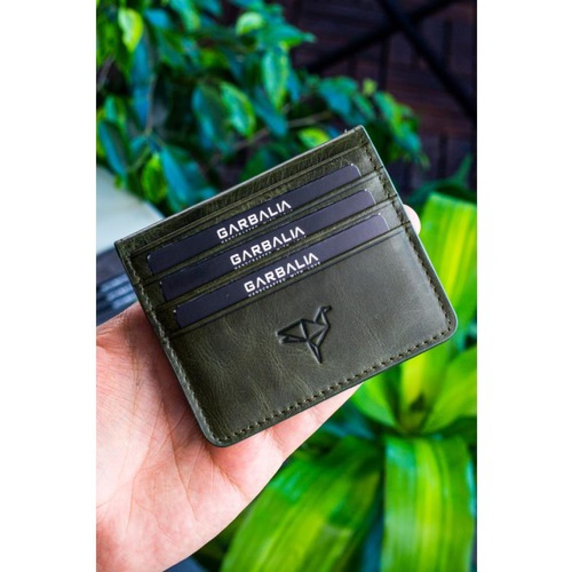 Garbalia Regina Vintage Deri Erkek Kartlık Cüzdan Yeşil