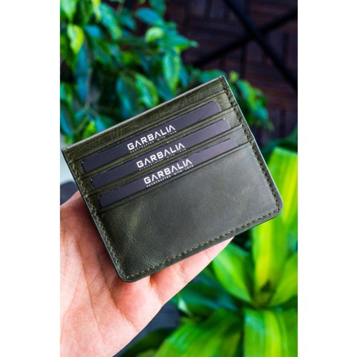 Garbalia Regina Vintage Deri Erkek Kartlık Cüzdan Yeşil