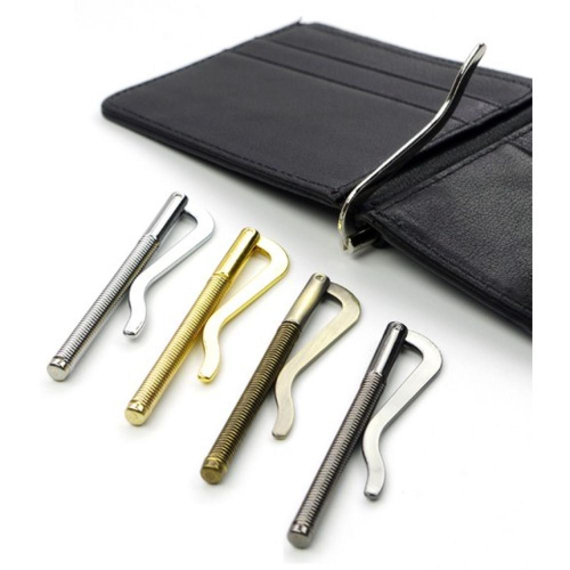 Spelt Metal Para Tokası Kart Tutucu Klips Yaylı Cüzdan Gümüş Rengi