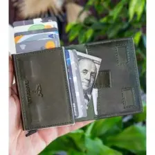 Garbalia Smokey Hakiki Deri Mekanizmalı Ipli Kartlık Cüzdan