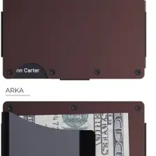 Louise Motto Cardx Burano Clips Minimalist Cüzdan Metal Kartlık Rfid Koruma (Kahve)
