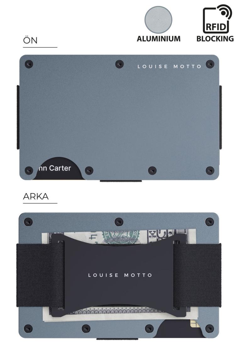 Louise Motto - Cardx - Burano Strap - Yeni Nesil Minimalist Cüzdan & Kartlık Premium Malzeme, Rfıd Korumalı - Gri