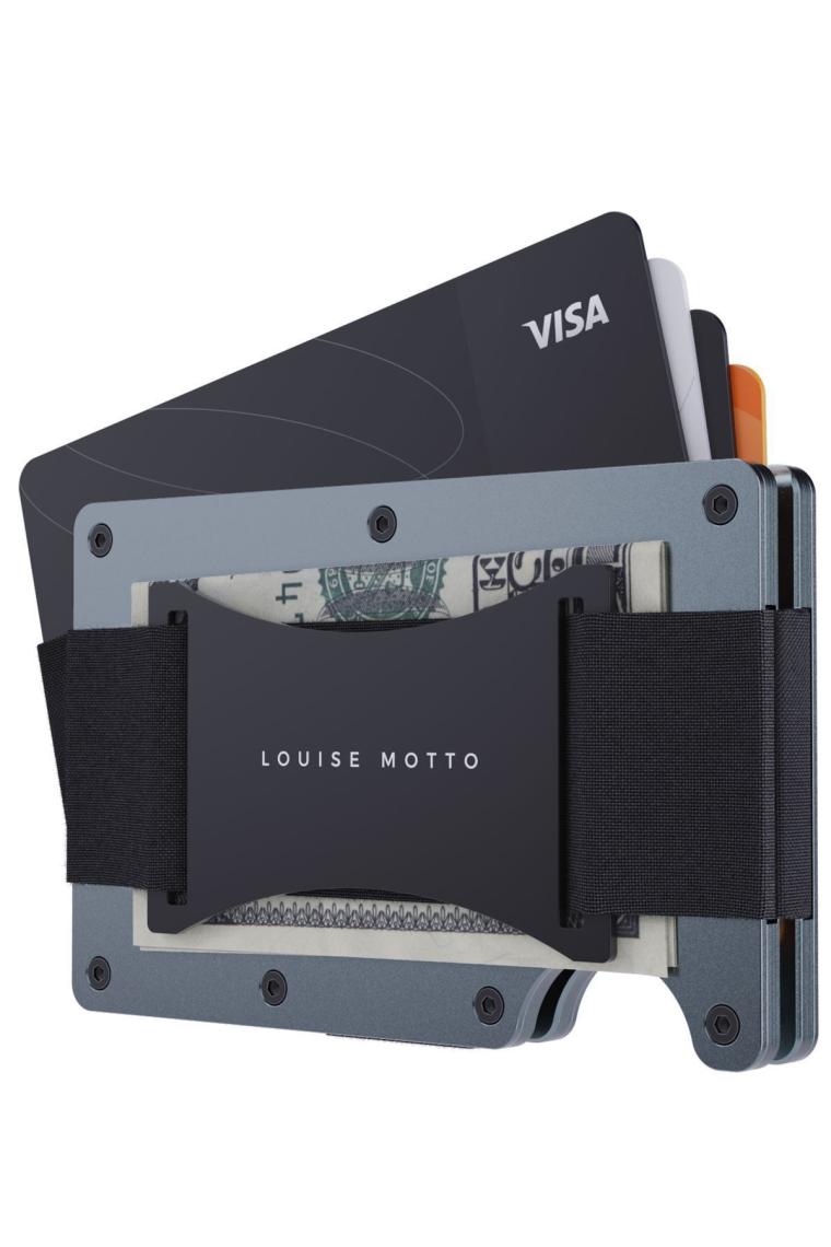 Louise Motto - Cardx - Burano Strap - Yeni Nesil Minimalist Cüzdan & Kartlık Premium Malzeme, Rfıd Korumalı - Gri