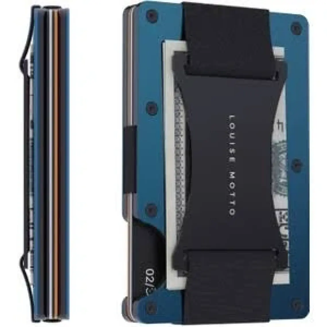Louise Motto - Cardx - Burano Strap - Yeni Nesil Minimalist Cüzdan & Kartlık Premium Malzeme, Rfıd Korumalı - Mavi