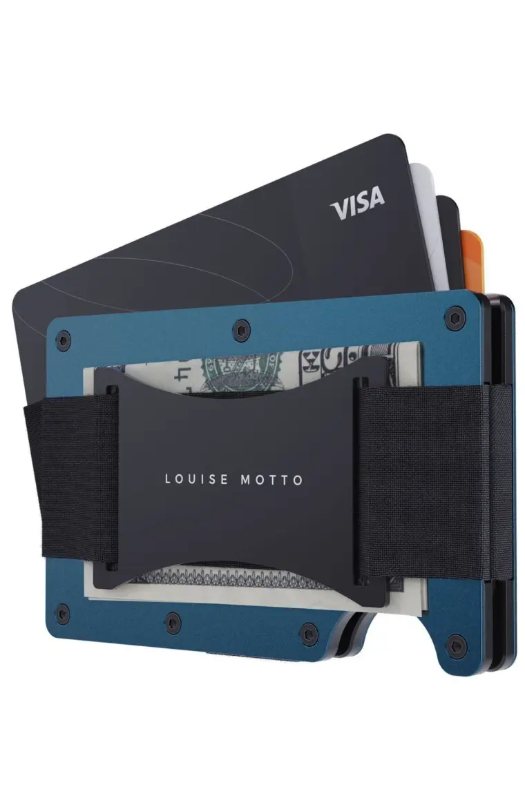 Louise Motto - Cardx - Burano Strap - Yeni Nesil Minimalist Cüzdan & Kartlık Premium Malzeme, Rfıd Korumalı - Mavi