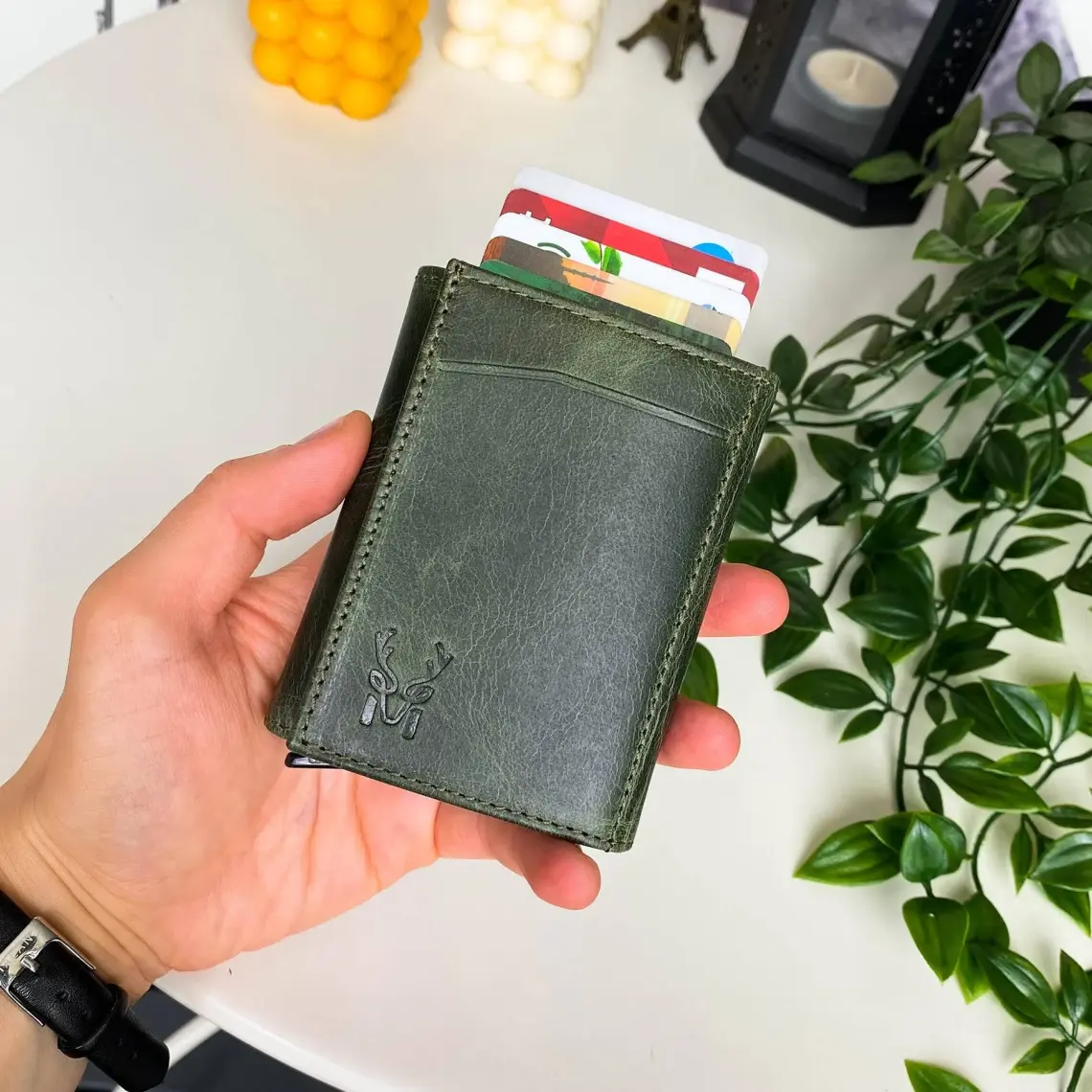 Modica Pescol - Hakiki Deri RFID Korumalı Otomatik Mekanizmalı Akıllı Kartlık/Cüzdan