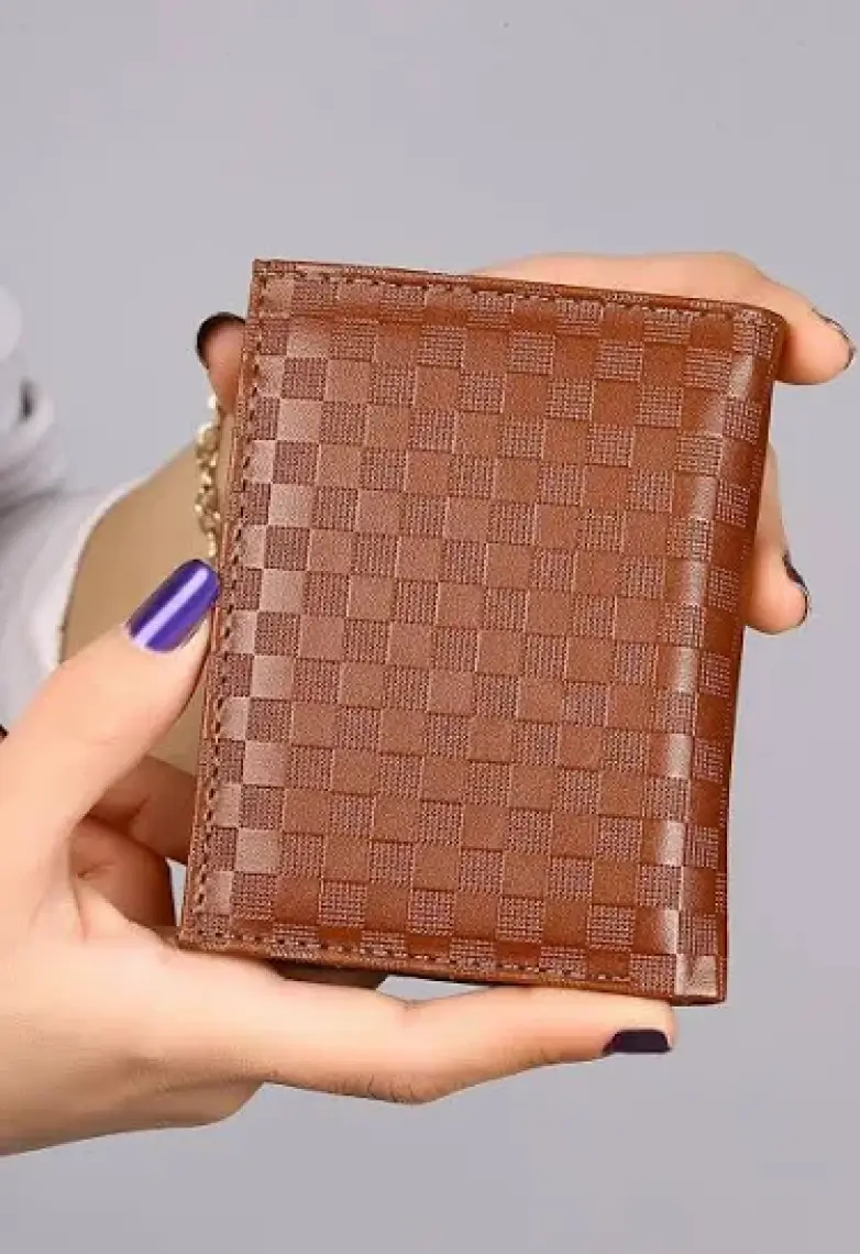 Dama Desenli Erkek Cüzdan Ve Kartlık Taba