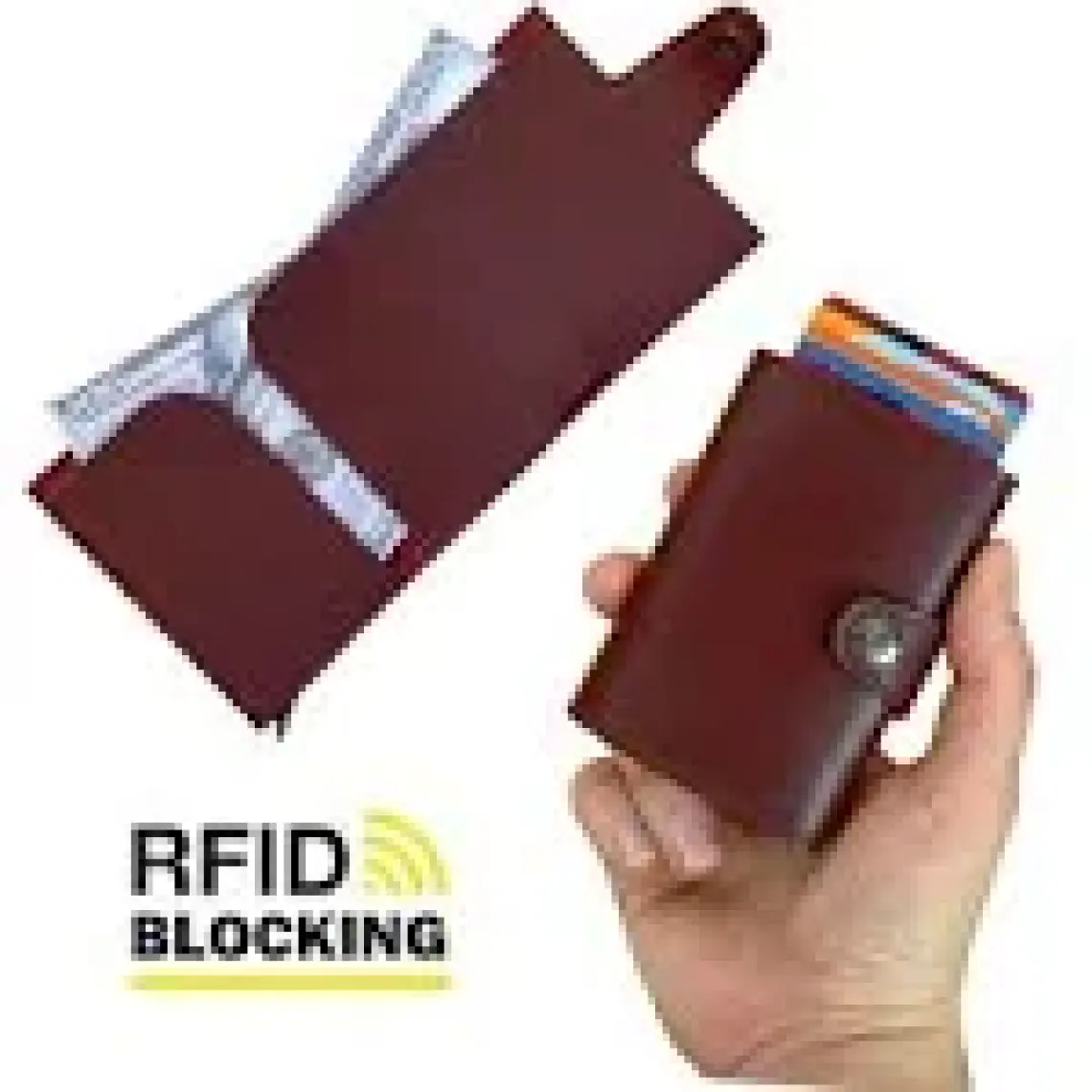 Modica Angora - Rfid Korumalı Kağıt Para Bölmeli Kişiye Özel Mekanizmalı Bordo Cüzdan/Akıllı Kartlık