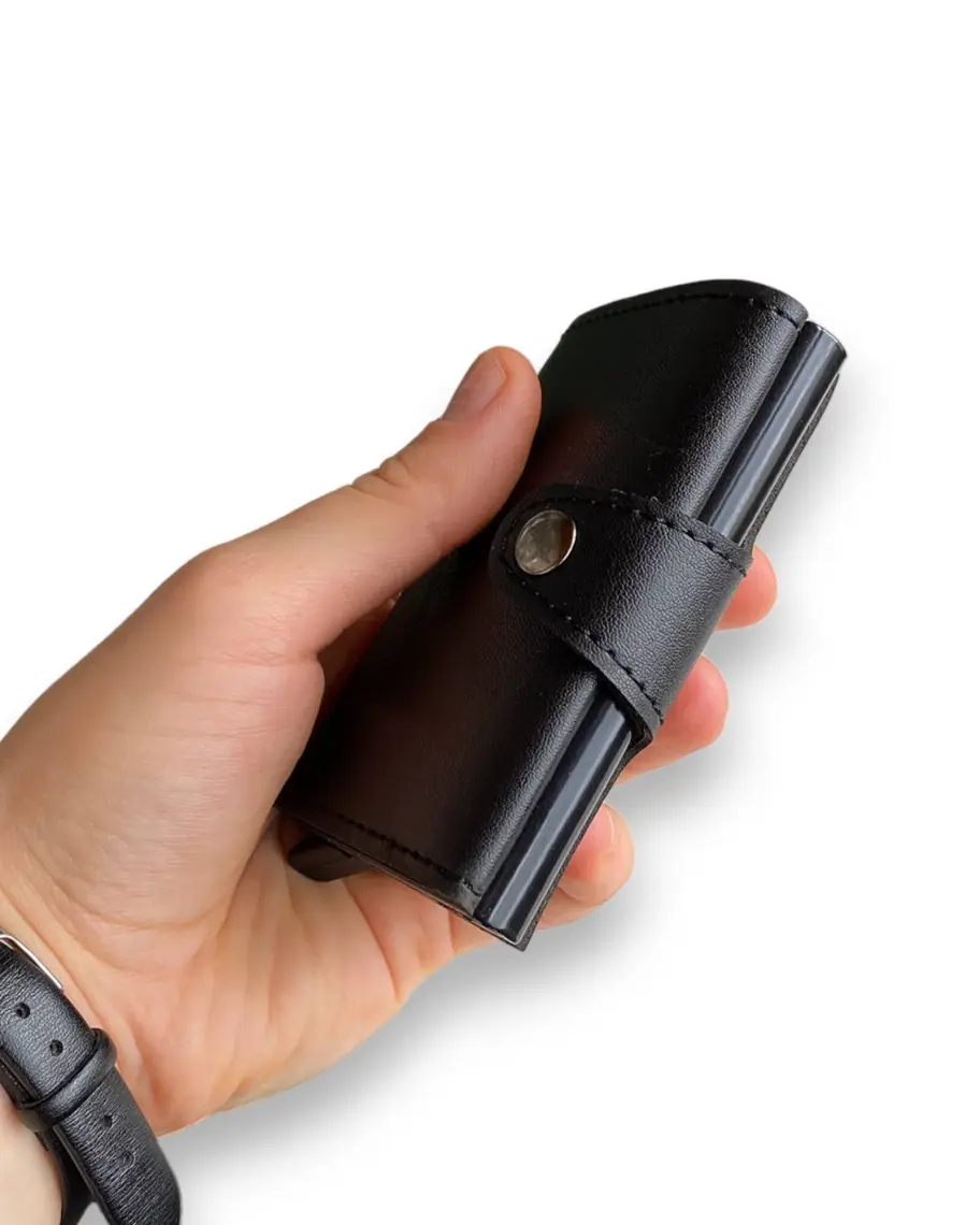 Modica Angora - Rfid Korumalı Kağıt Para Bölmeli Kişiye Özel Mekanizmalı Bordo Cüzdan/Akıllı Kartlık