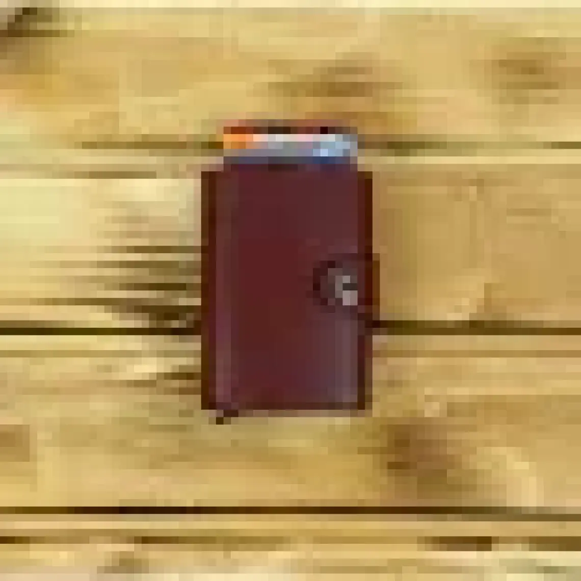 Modica Angora - Rfid Korumalı Kağıt Para Bölmeli Kişiye Özel Mekanizmalı Bordo Cüzdan/Akıllı Kartlık