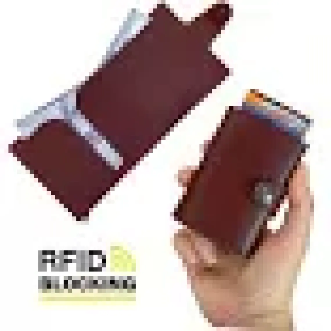 Modica Angora - Rfid Korumalı Kağıt Para Bölmeli Kişiye Özel Mekanizmalı Bordo Cüzdan/Akıllı Kartlık