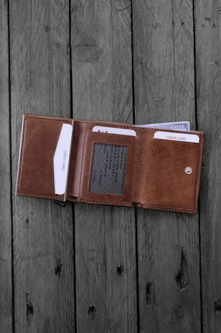 Erkek Siyah Cüzdan Kartlık Mekanizmalı Rfid Korumalı Hakiki Deri Hediye Kutulu Cüzdan | Pescol