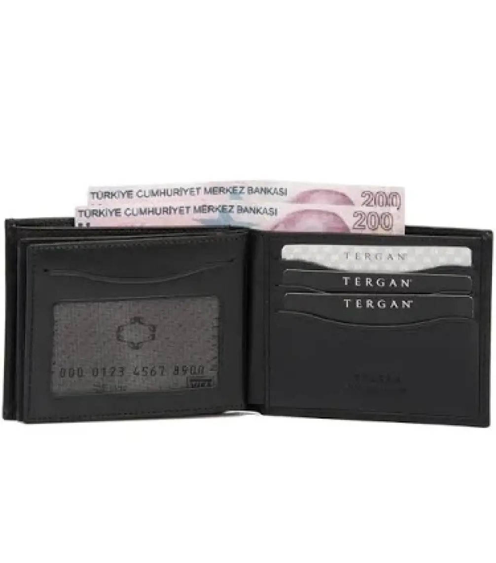 Tergan S1CE00001499 Deri Erkek Cüzdan - Siyah
