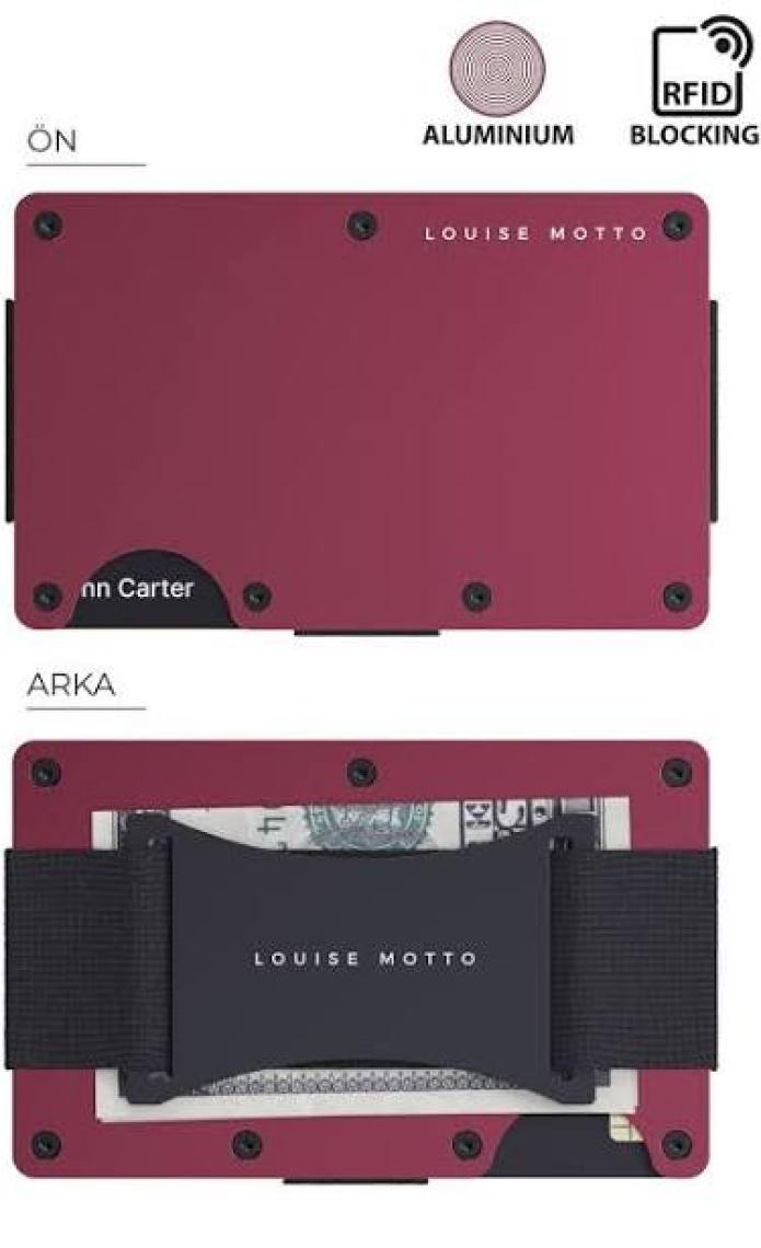 Louise Motto - Cardx - Burano Strap - Yeni Nesil Minimalist Cüzdan & Kartlık Premium Malzeme, Rfıd Korumalı - Kırmızı