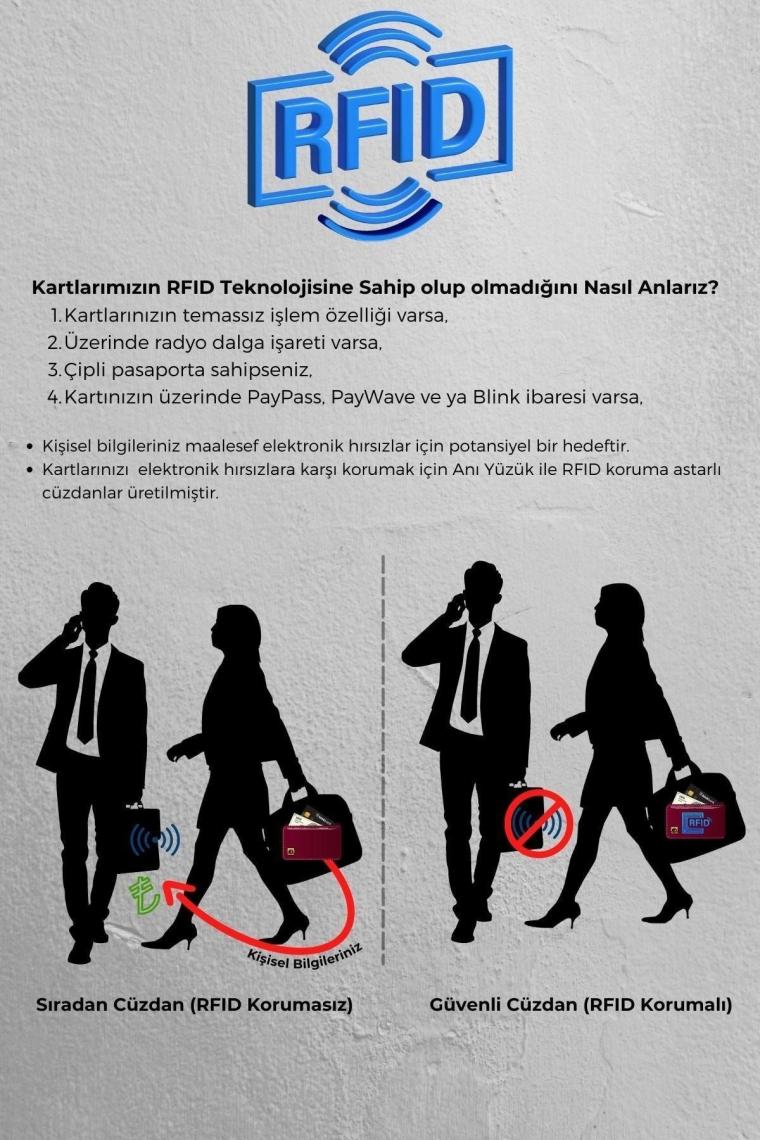 Anı Yüzük - Otomatik Mekanizmalı Ekstra Akordiyon Kartlıklı  Deri Cüzdan Siyah