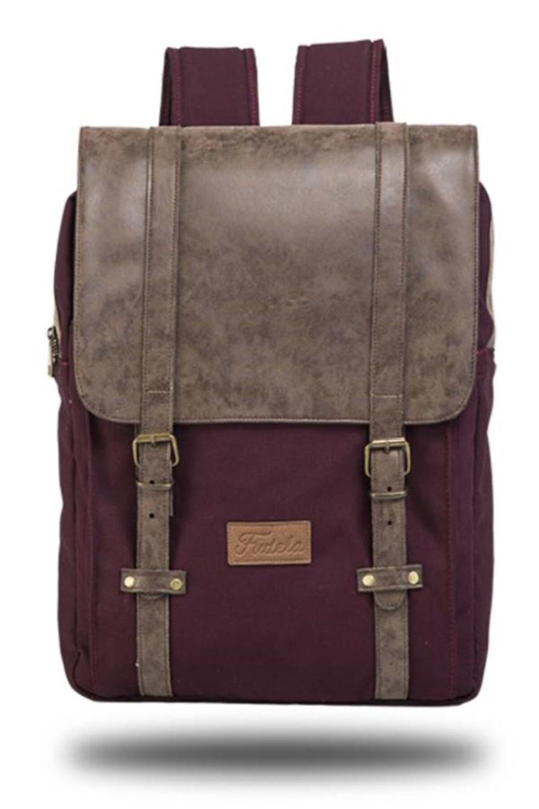 Fudela NYP Burgundy Backpack Laptop Bölmeli Sırt Çantası