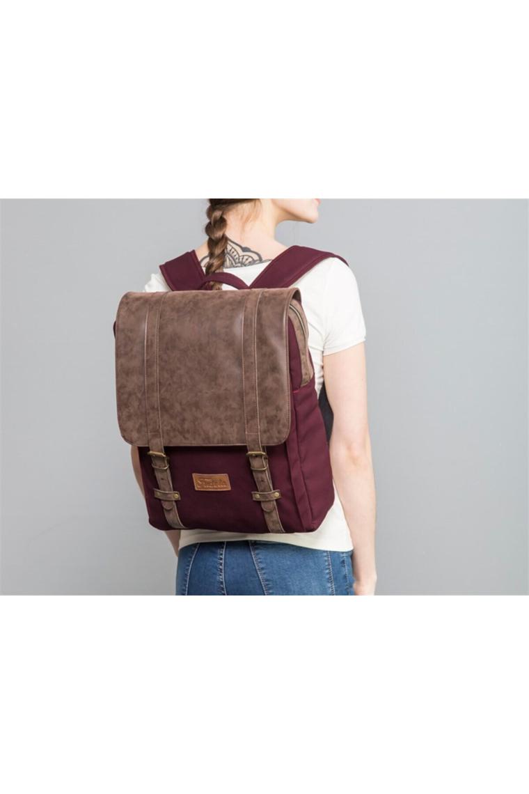Fudela NYP Burgundy Backpack Laptop Bölmeli Sırt Çantası