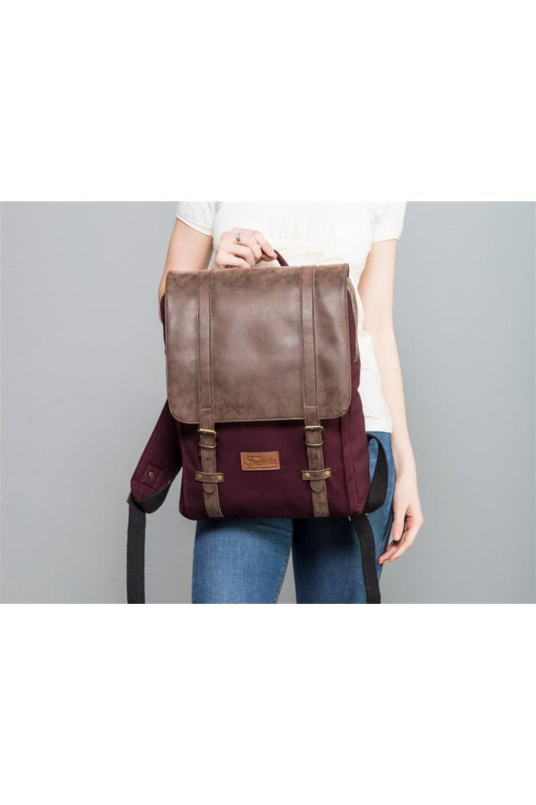 Fudela NYP Burgundy Backpack Laptop Bölmeli Sırt Çantası