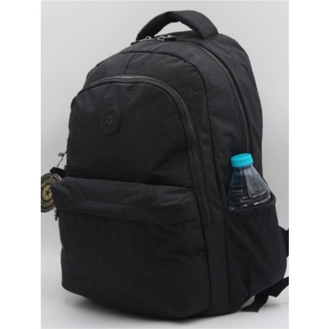 Bevitton Krinkıl Su Geçirmez Kumaş Unisex Siyah Okul Sırt Çantası