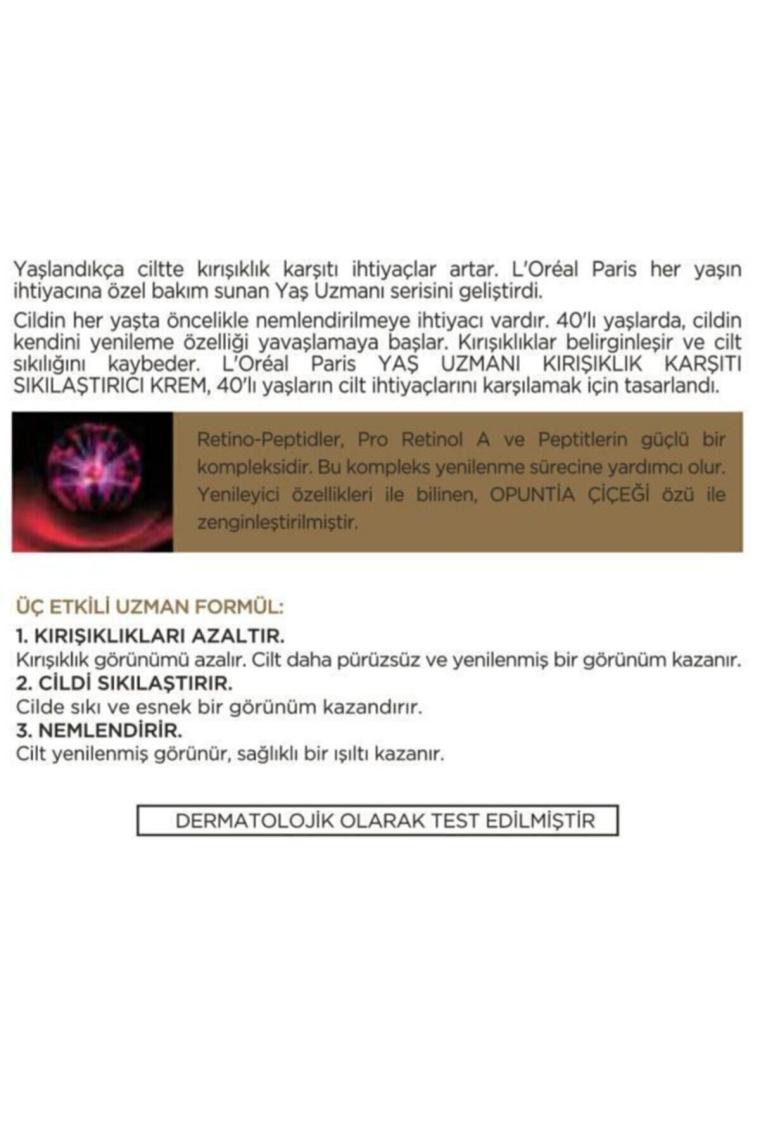 Loreal Paris Yaş Uzmanı 40+ Kırışıklık Karşıtı Yenileyici Krem 50 ml