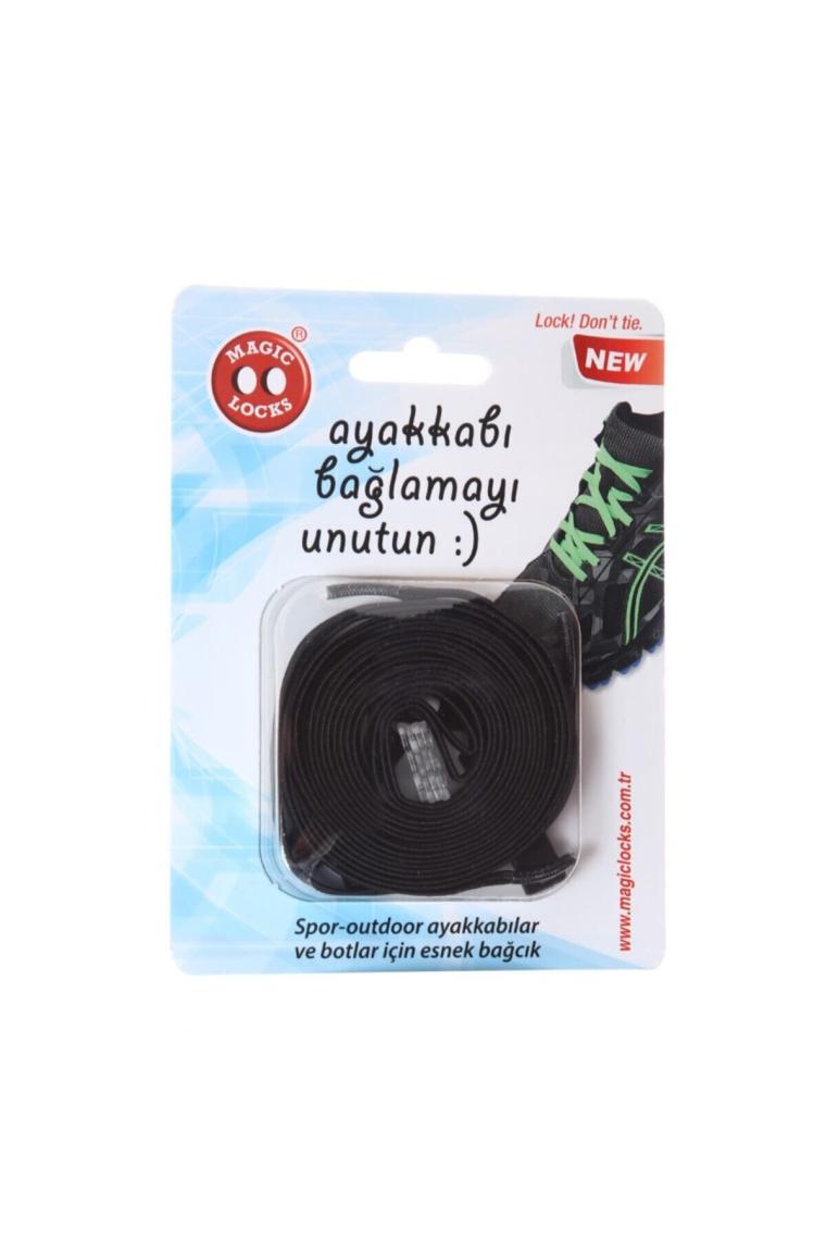 Magic Locks Akıllı Yassı Bağcık- Siyah -06B1