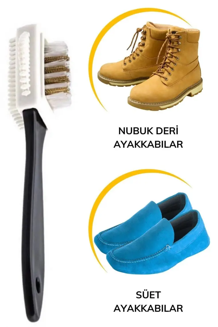 Buffer Çift Taraflı Pratik Taşınabilir Süet Nubuk Deri Çizme Bot Ayakkabı Temizleme Bakım Fırçası