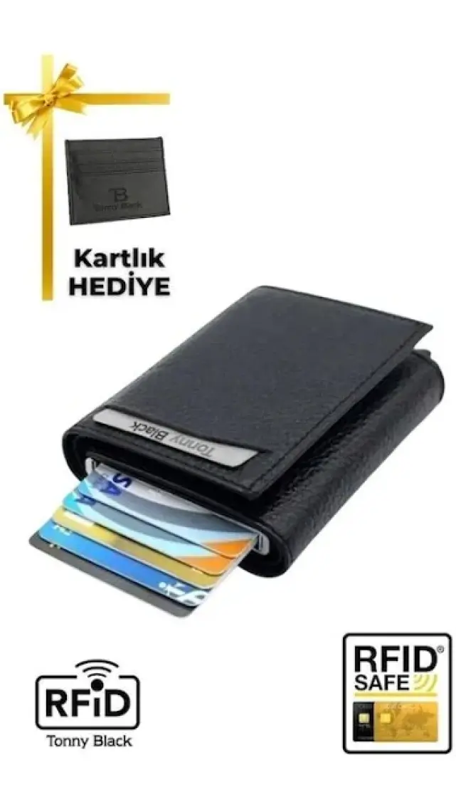 Orijinal Kutulu Süper Slim Kartlık Hediyeli Otomatik Mekanizmalı Çok Gözlü Akıllı Kredi Kartlık
