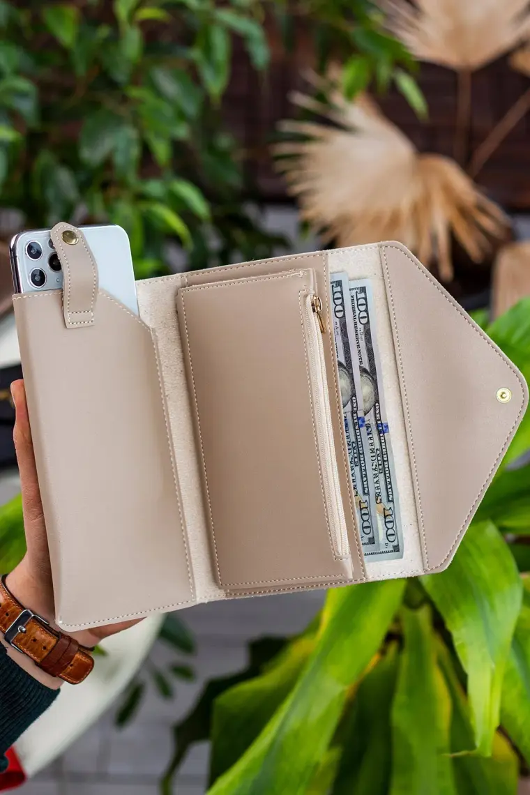 Envelope Telefon ve Bozuk Para Bölmeli Zarf Model Kadın Cüzdan