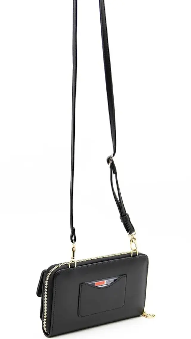 Silver  Polo Kadın Askılı Cüzdan Siyah - Siyah NV921