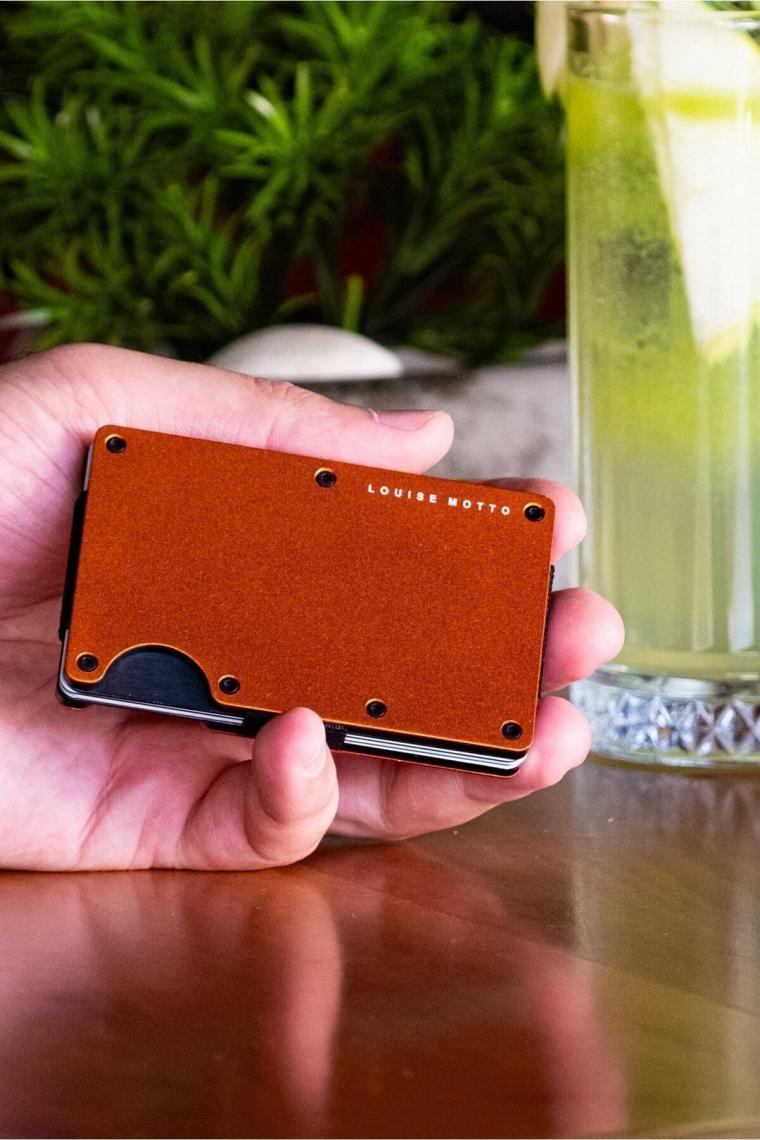 Cardx - Burano Clips - Yeni Nesil Minimalist Cüzdan & Metal Kartlık - Rfıd Koruma - Unisex (TURUNCU)