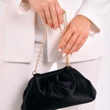 Berlesi Siyah Kadın Saten Clutch Abiye Çanta