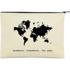 Çınar Bez Çanta Clutch Anywhere Somewhere Kanvas Makyaj Çantası