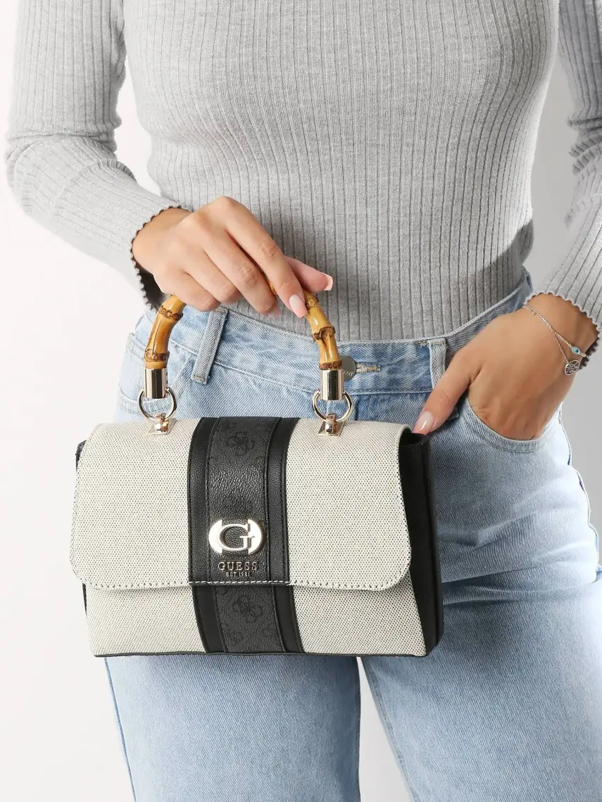 Guess Beyaz - Siyah Kadın El Çantası HWAG9337200-NCL