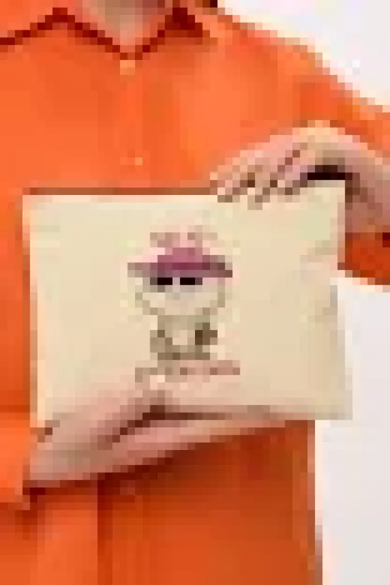 Çınar Bez Çanta Clutch Beybi Baskılı Kanvas Makyaj Çantası