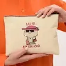 Çınar Bez Çanta Clutch Beybi Baskılı Kanvas Makyaj Çantası
