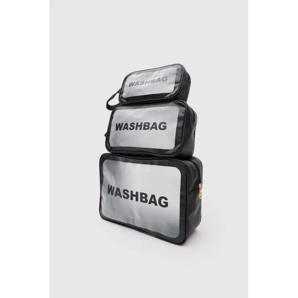Shule Bags Wash Bag Su Geçirmez 3'lü Kozmetik Çantası Siyah