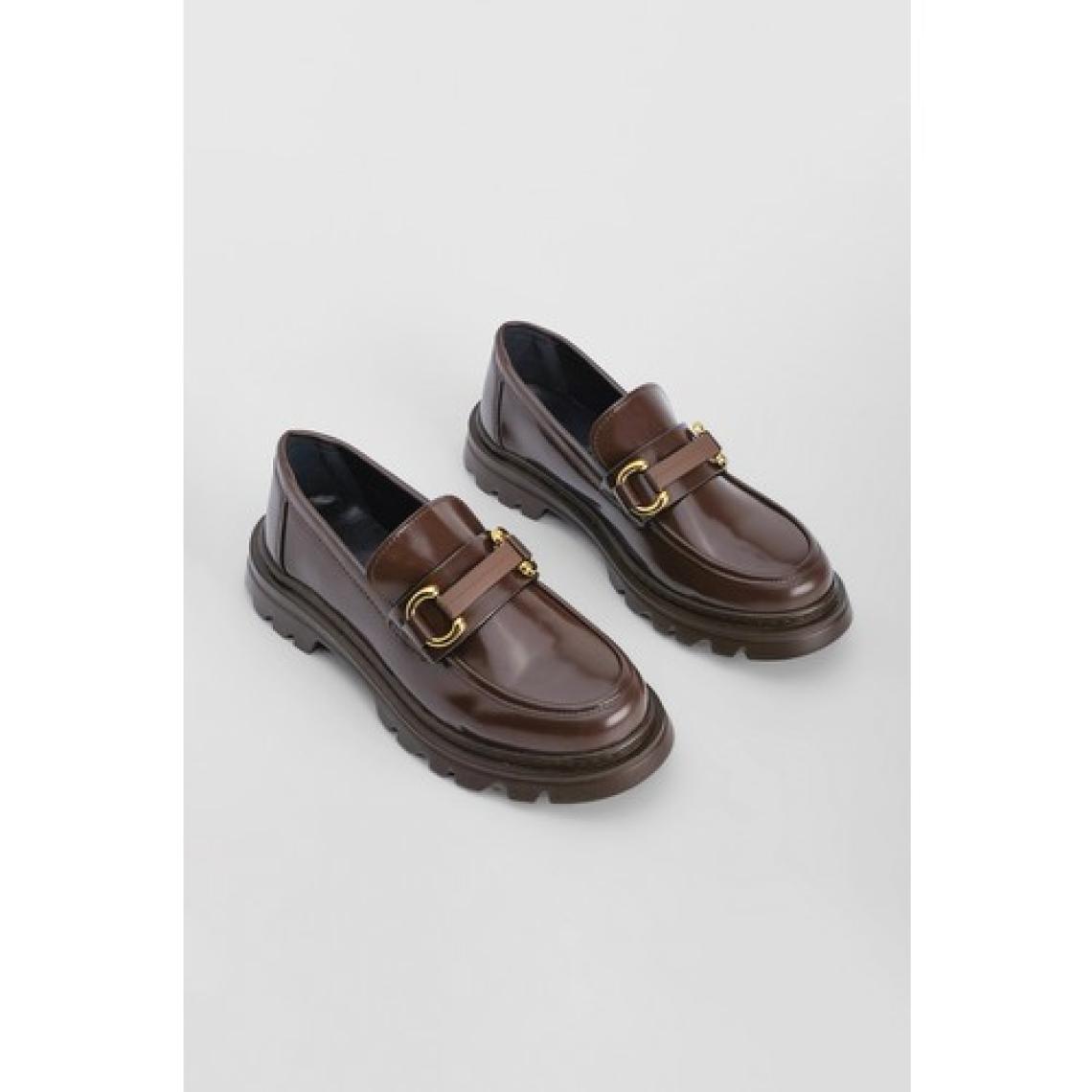 Marjin Kadın Loafer Yüksek Taban Tokalı Günlük Ayakkabı Kinles