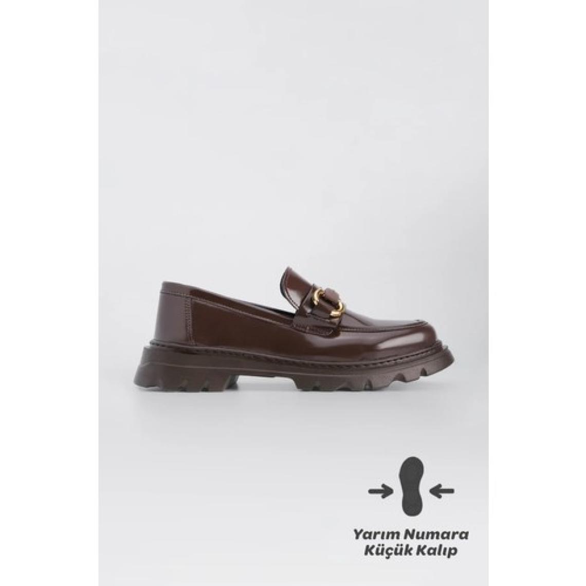 Marjin Kadın Loafer Yüksek Taban Tokalı Günlük Ayakkabı Kinles