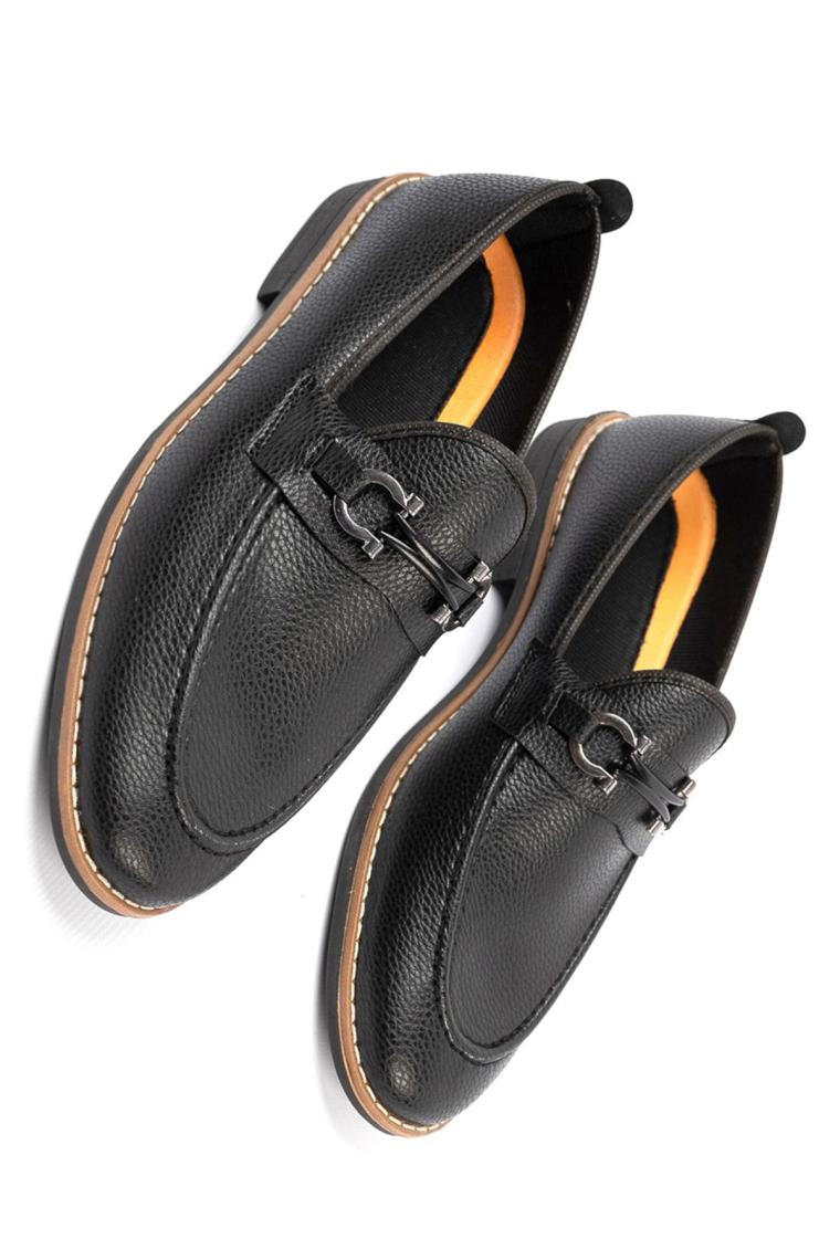Erkek Rok Loafer Yumuşak Ayakkabı Siyah