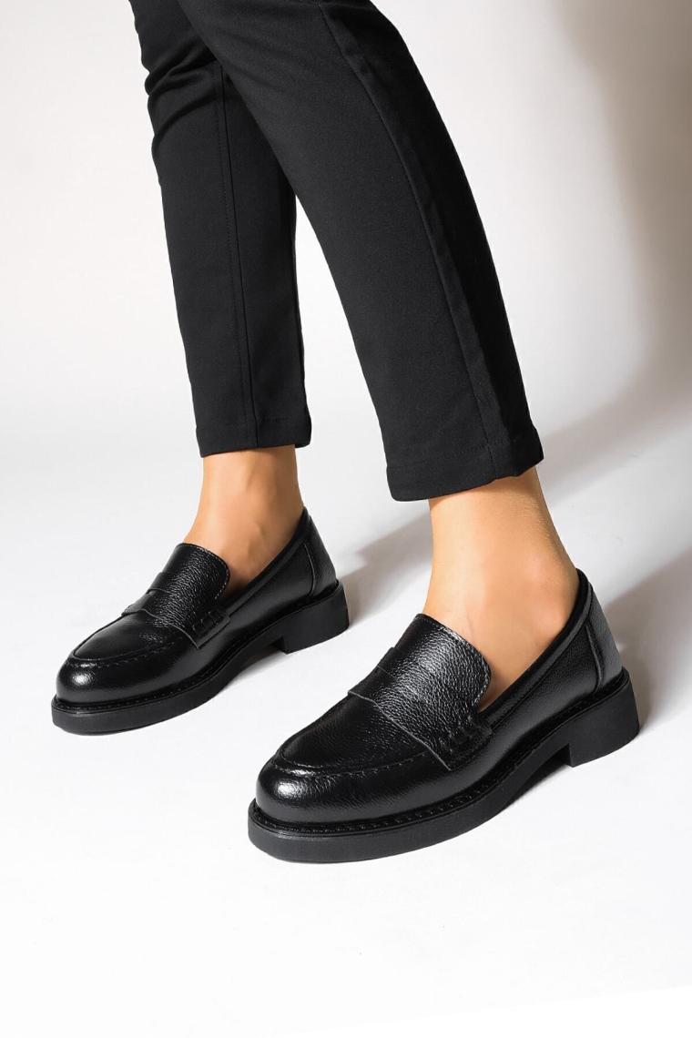 Kadın Loafer Günlük Klasik Ayakkabı Casual Makosen Fonle siyah