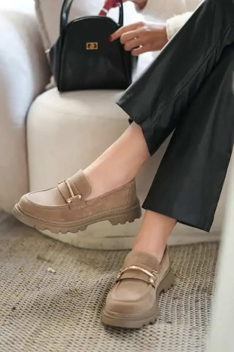 Marjin Kadın Loafer Kalın Taban Zincirli Günlük Ayakkabı Zolez